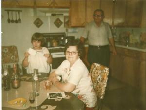 At the house on 13th Street, circa 1978.  Jane DeMoss, Edeine Sutton, Bob Sutton.